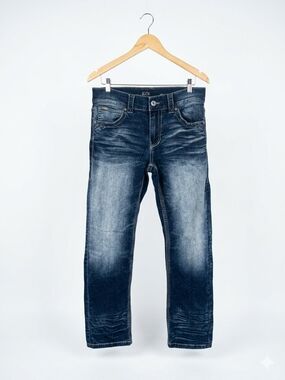 Buckle Black Premium Men's Jeans Dark Blue Faded Wash Straight Leg 32R